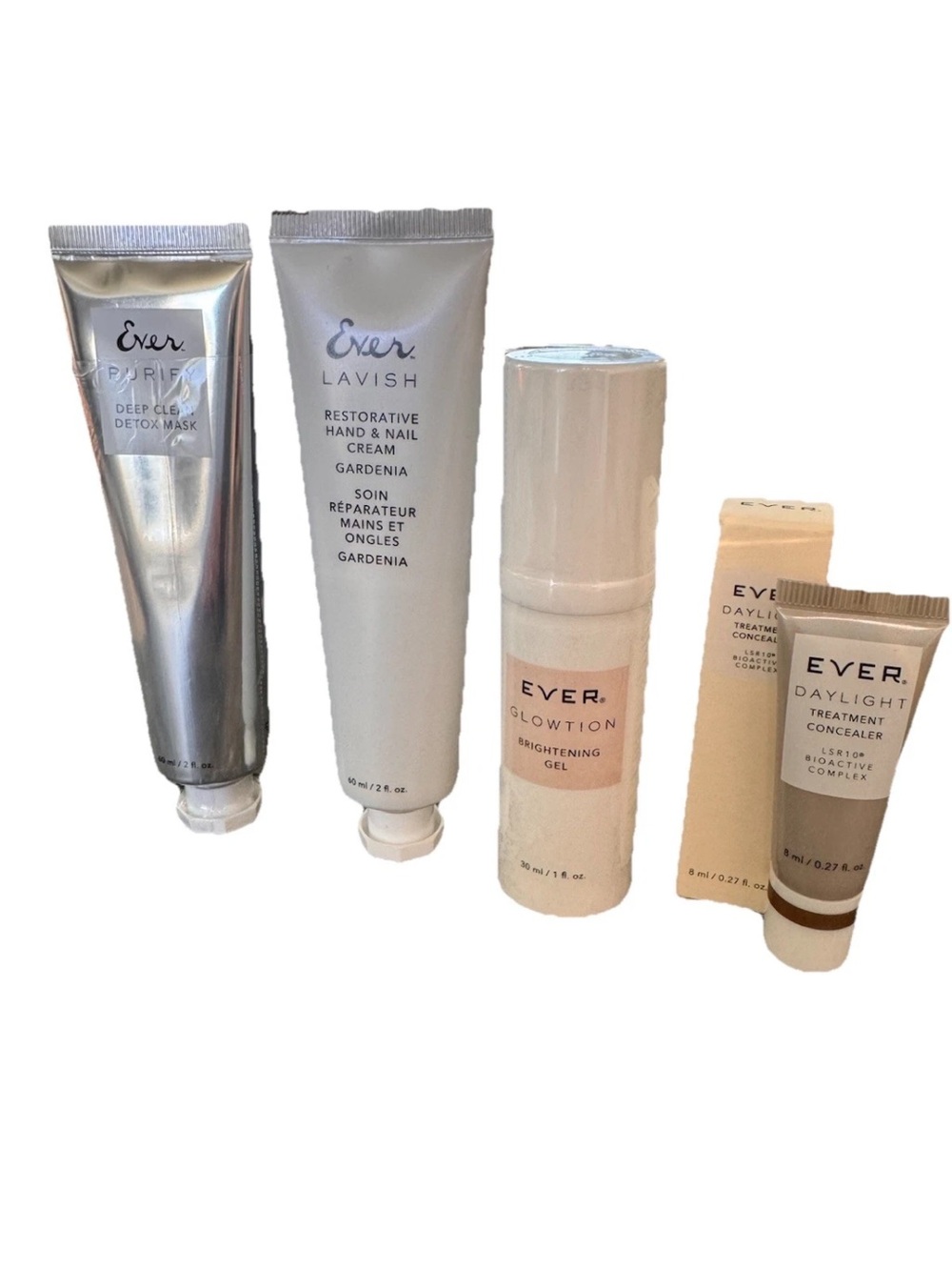 EVER Skincare 4Pc Lavish Mask, Brightening Gel, Hand Cream, Concealer
